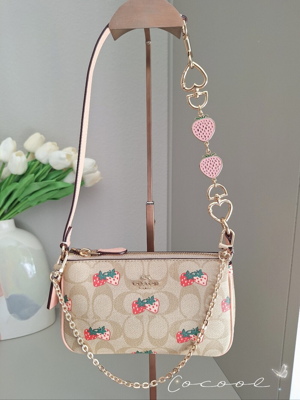 NWT Coach Nolita 19 In Signature With Strawberry Print CB603